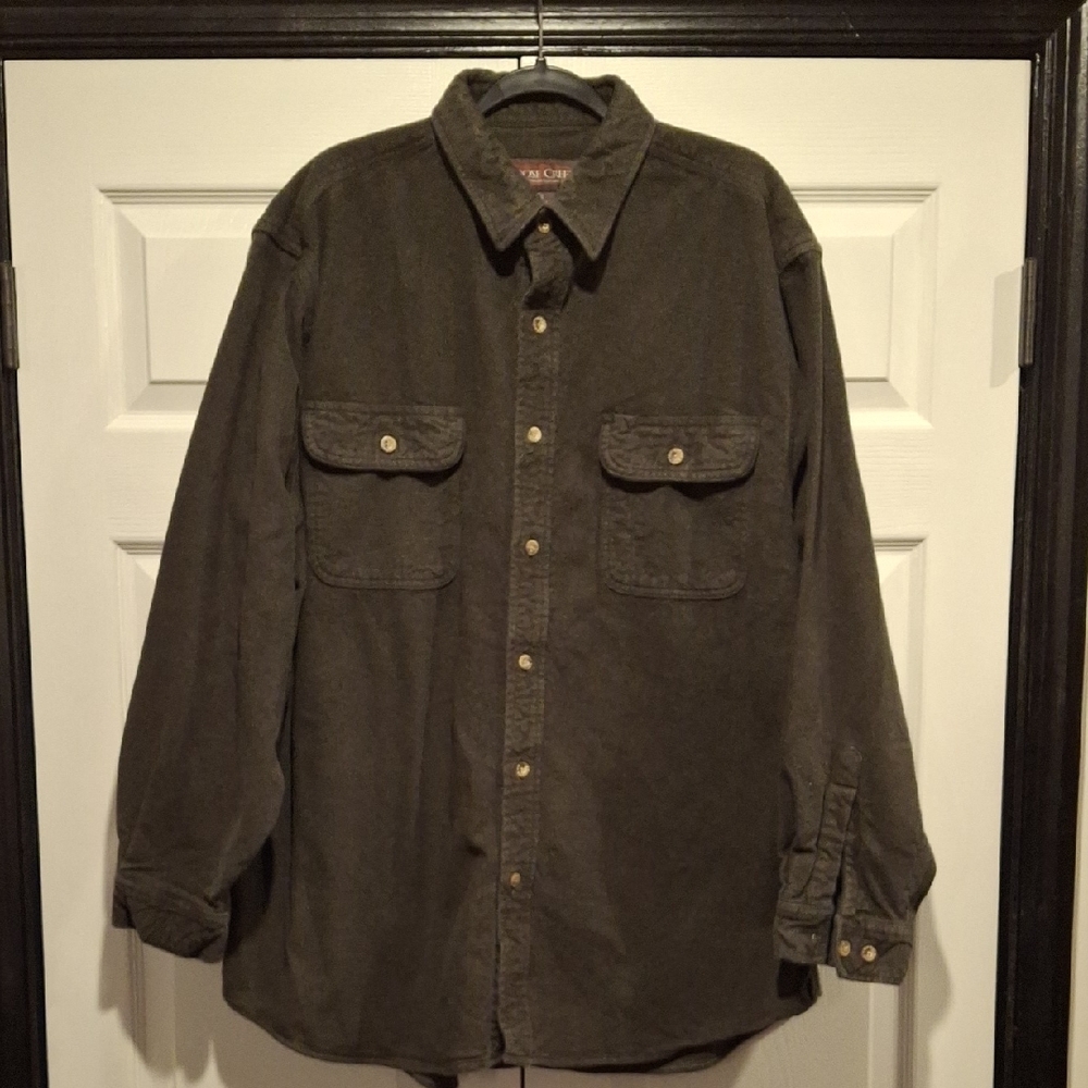 Men's Casual Dark Olive Shirt Jacket